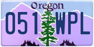 OR license plate 051WPL
