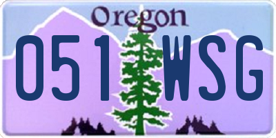 OR license plate 051WSG