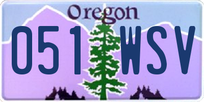 OR license plate 051WSV