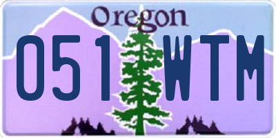 OR license plate 051WTM