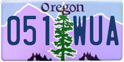 OR license plate 051WUA