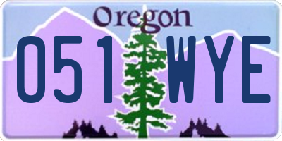 OR license plate 051WYE
