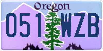 OR license plate 051WZB