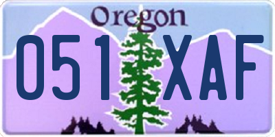 OR license plate 051XAF