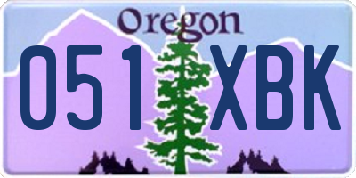 OR license plate 051XBK