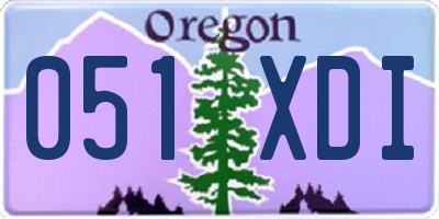 OR license plate 051XDI