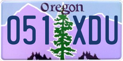 OR license plate 051XDU
