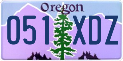 OR license plate 051XDZ