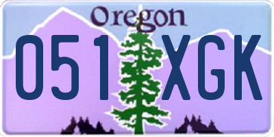OR license plate 051XGK
