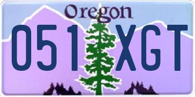 OR license plate 051XGT