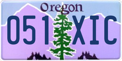 OR license plate 051XIC