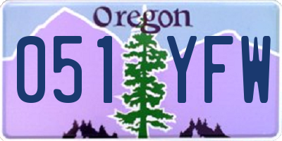 OR license plate 051YFW