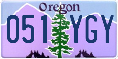 OR license plate 051YGY
