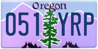 OR license plate 051YRP
