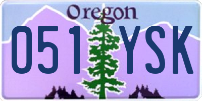 OR license plate 051YSK