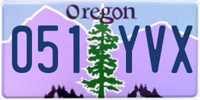 OR license plate 051YVX