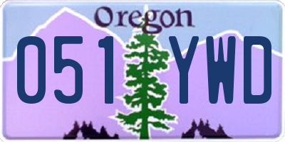 OR license plate 051YWD