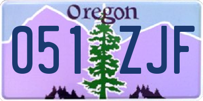 OR license plate 051ZJF