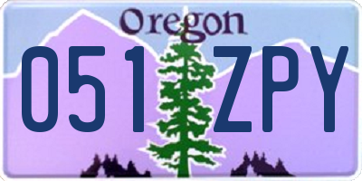OR license plate 051ZPY