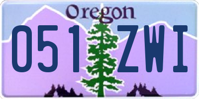 OR license plate 051ZWI
