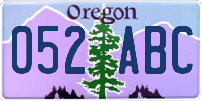 OR license plate 052ABC