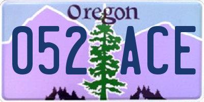OR license plate 052ACE