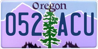 OR license plate 052ACU