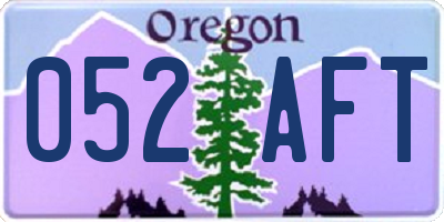 OR license plate 052AFT