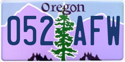 OR license plate 052AFW