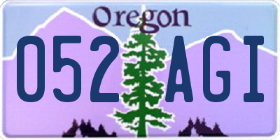 OR license plate 052AGI