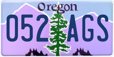 OR license plate 052AGS