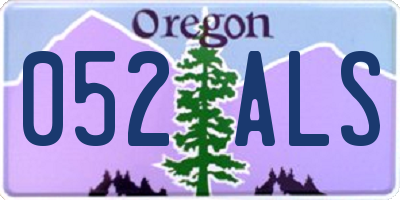 OR license plate 052ALS