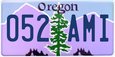 OR license plate 052AMI