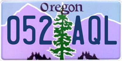 OR license plate 052AQL