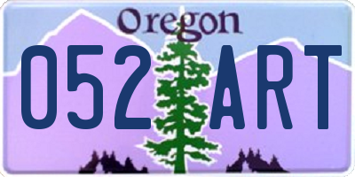 OR license plate 052ART