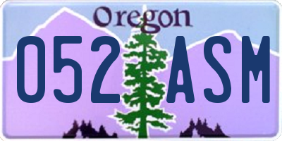 OR license plate 052ASM