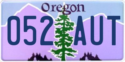 OR license plate 052AUT