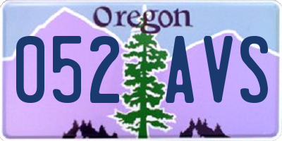 OR license plate 052AVS
