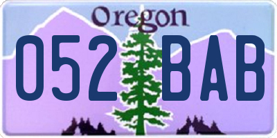 OR license plate 052BAB