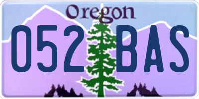 OR license plate 052BAS