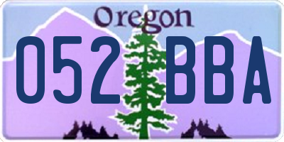 OR license plate 052BBA