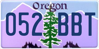OR license plate 052BBT