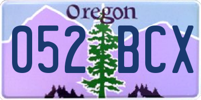OR license plate 052BCX