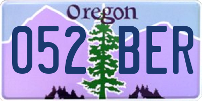 OR license plate 052BER