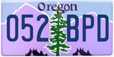 OR license plate 052BPD
