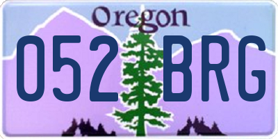 OR license plate 052BRG