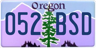 OR license plate 052BSD