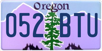 OR license plate 052BTU