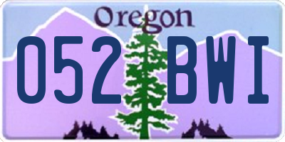 OR license plate 052BWI
