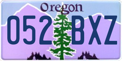OR license plate 052BXZ